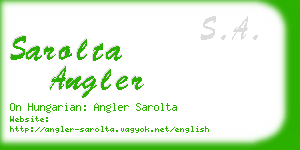 sarolta angler business card